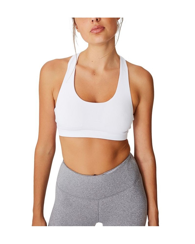 Strappy Sports Crop Bra White $11.50 Bras