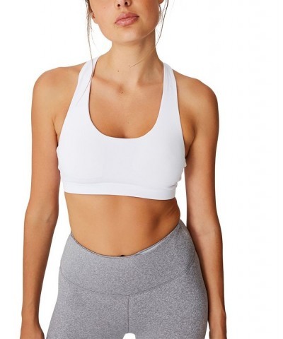 Strappy Sports Crop Bra White $11.50 Bras