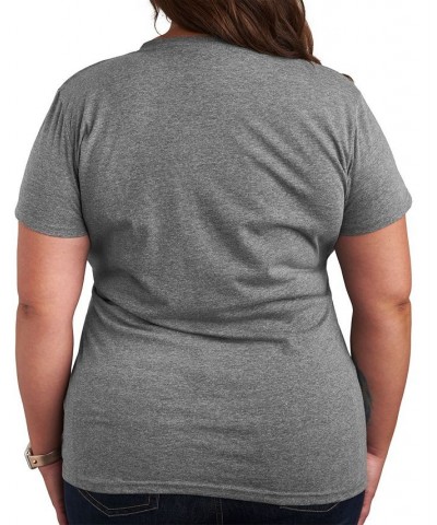 Plus Size Trendy Peanuts Graphic T-shirt Gray $11.41 Tops