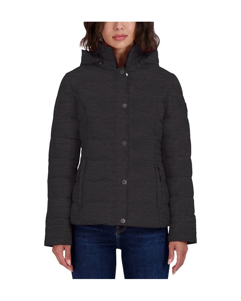 Women's Hooded Packable Puffer Coat Charcoal $64.40 Coats