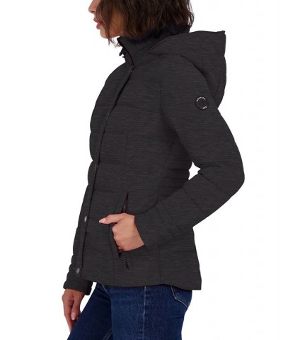 Women's Hooded Packable Puffer Coat Charcoal $64.40 Coats