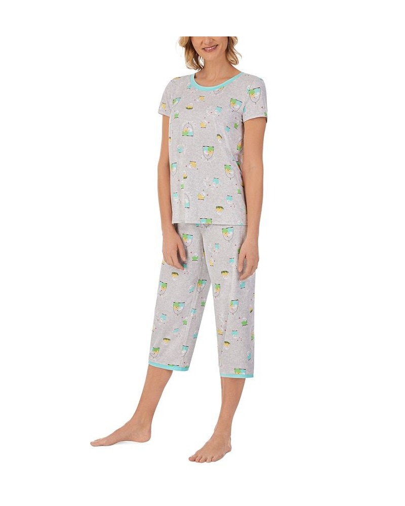 Women's Cropped 2-Pc. Mommy & Me Pajama Set Htr Gry Grd Novelty $30.36 Sleepwear