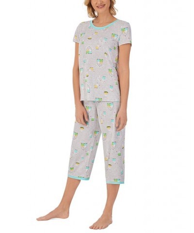 Women's Cropped 2-Pc. Mommy & Me Pajama Set Htr Gry Grd Novelty $30.36 Sleepwear