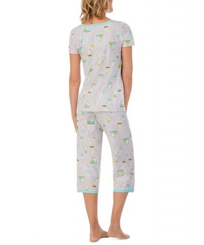 Women's Cropped 2-Pc. Mommy & Me Pajama Set Htr Gry Grd Novelty $30.36 Sleepwear