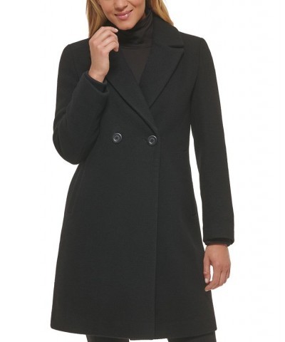 Women's Double-Breasted Reefer Coat Black $74.40 Coats