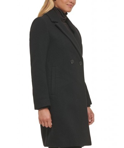 Women's Double-Breasted Reefer Coat Black $74.40 Coats