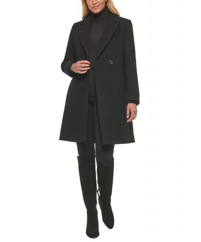 Women's Double-Breasted Reefer Coat Black $74.40 Coats