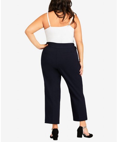 Plus Size Super Stretch Zip Pants with Petite Length Classic Navy $31.60 Pants