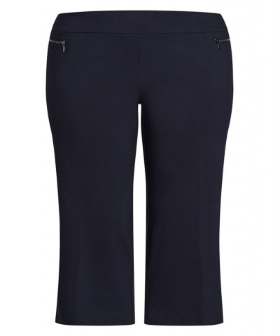 Plus Size Super Stretch Zip Pants with Petite Length Classic Navy $31.60 Pants