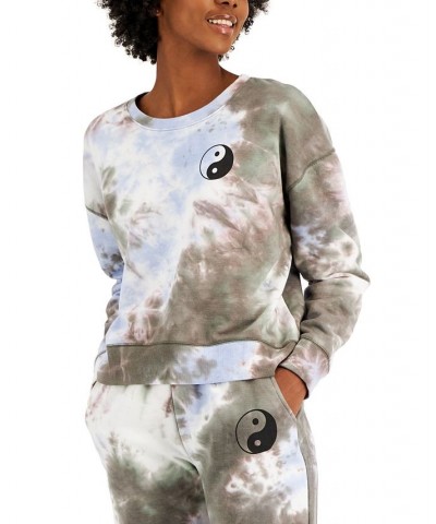 Juniors' Yin Yang Tie-Dyed Sweatshirt Blue $11.09 Sweatshirts