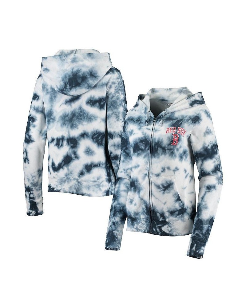 Women's Navy Boston Red Sox Tie-Dye Fleece Full-Zip Hoodie Navy $40.00 Sweatshirts