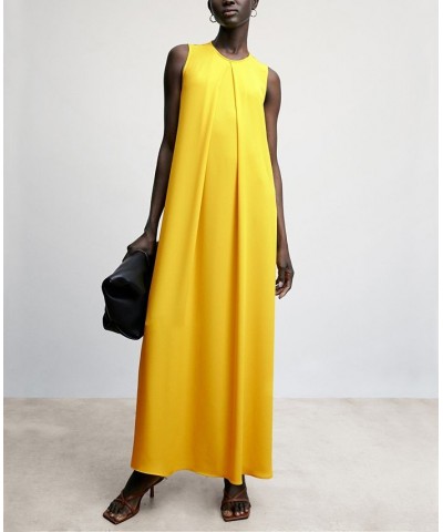 Women's Strap Flowy Dress Yellow $47.69 Dresses