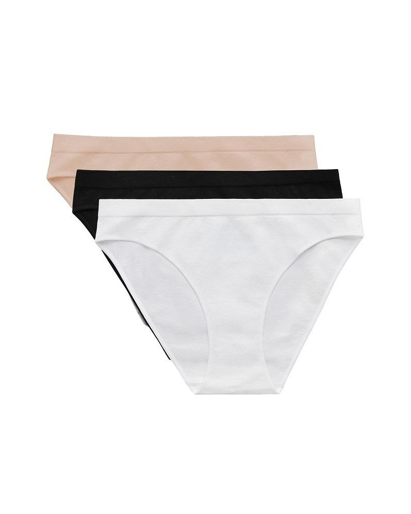 Women's Cabana Cotton Seamless Bikini Underwear 3-Pack BlkWhtChp $24.94 Panty