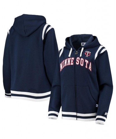 Women's Navy Minnesota Twins Vintage-Like Full-Zip Hoodie Navy $40.50 Sweatshirts