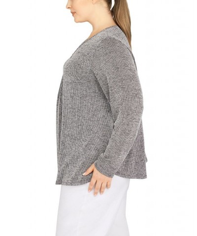 Plus Size Rib Knit O-Ring Top Alabaster Multi $19.74 Tops