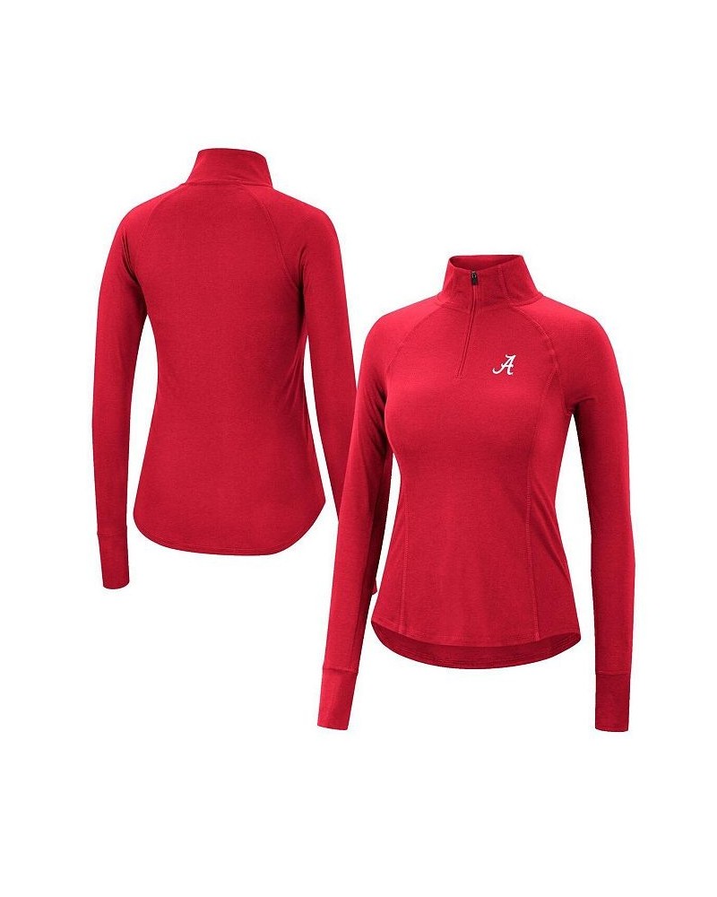 Women's Crimson Alabama Crimson Tide Core Quinn Raglan Quarter-Zip Top Crimson $27.50 Tops