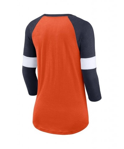 Women's Chicago Bears Football Pride Raglan 3/4-Sleeve T-shirt Heather Orange, Heather Navy $29.69 Tops