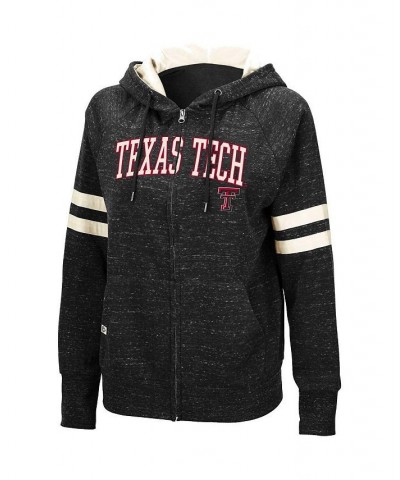 Women's Black Texas Tech Red Raiders Speckle Fleece Raglan Full-Zip Hoodie Black $38.99 Sweatshirts