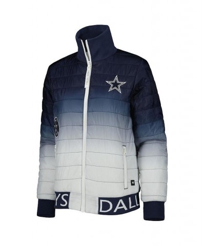 Women's Navy Silver Dallas Cowboys Color Block Full-Zip Puffer Jacket Navy, Silver $87.40 Jackets