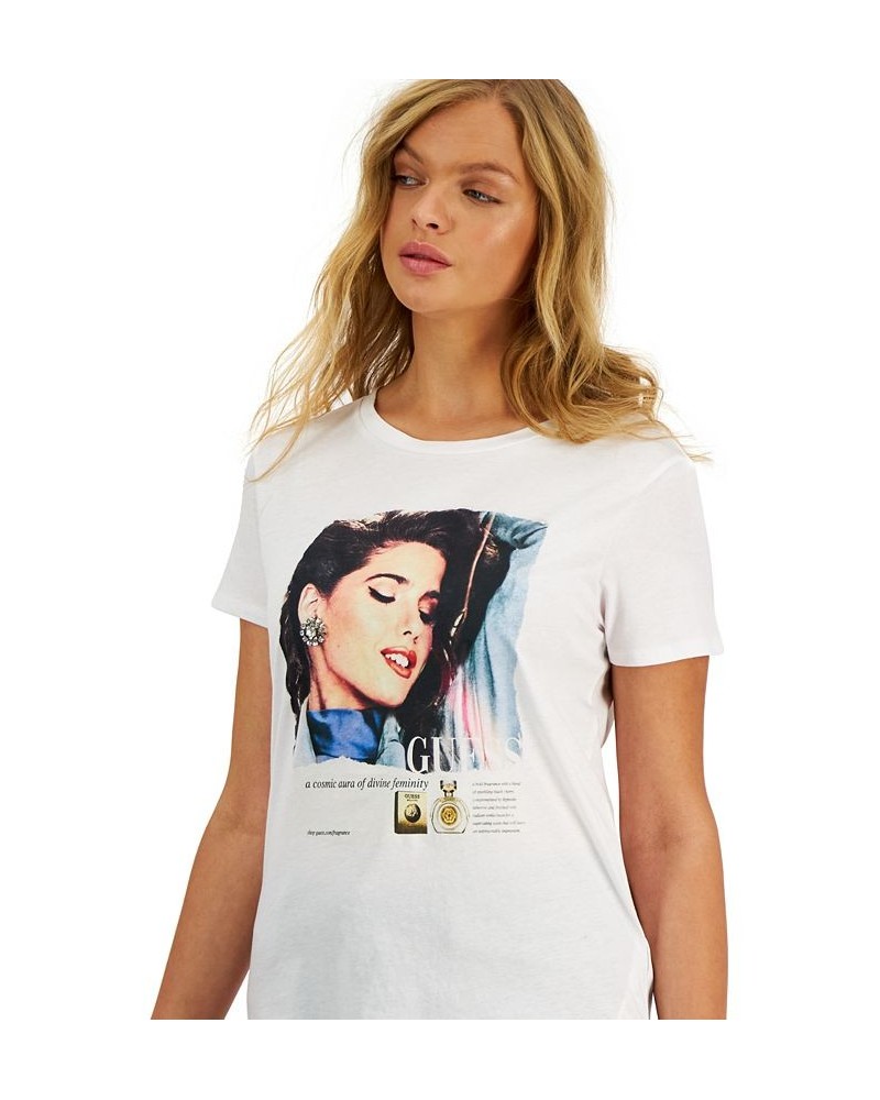 Women's Vintage Magazine Organic Cotton Short-Sleeve Tee Pure White $16.38 Tops