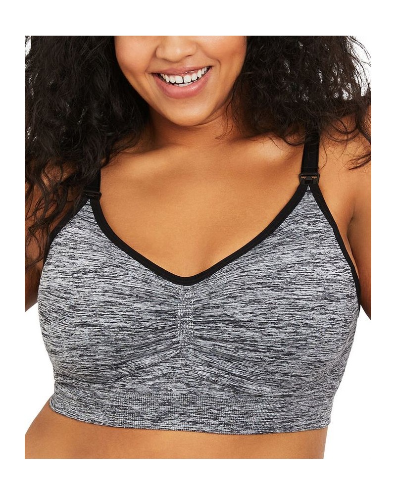 Plus Size Seamless Nursing and Maternity Bra Black Melange $20.40 Bras