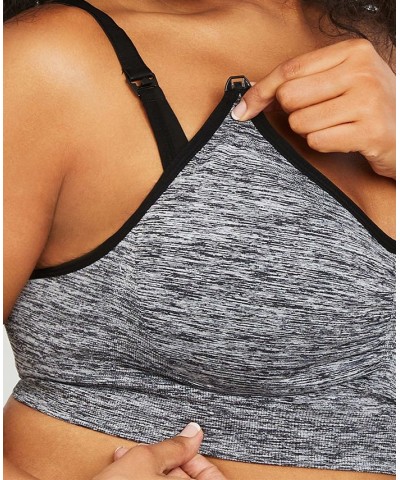 Plus Size Seamless Nursing and Maternity Bra Black Melange $20.40 Bras