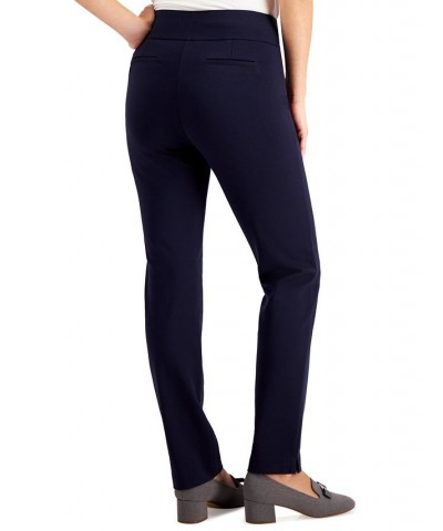 Cambridge Petite Tummy-Control Ponté-Knit Pants Blue $17.89 Pants