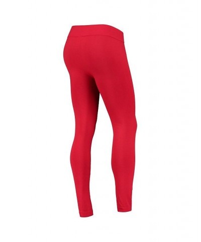 Women's Red Wisconsin Badgers Fleece Leggings Red $17.15 Pants