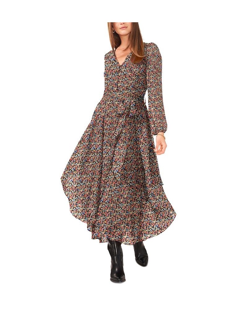 Women's Floral Long-Sleeve Midi Dress Floral Multi $41.34 Dresses