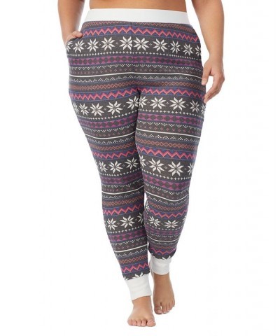 Plus Size Stretch Thermal Leggings Grey Multi Fairisle $13.62 Pants