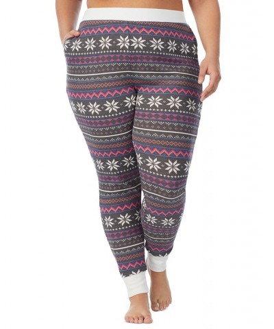 Plus Size Stretch Thermal Leggings Grey Multi Fairisle $13.62 Pants