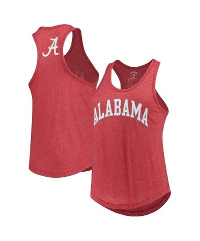 Women's Alabama Crimson Tide Two-Hit Intramural Tri-Blend Scoop Neck Racerback Tank Top Red $25.91 Tops