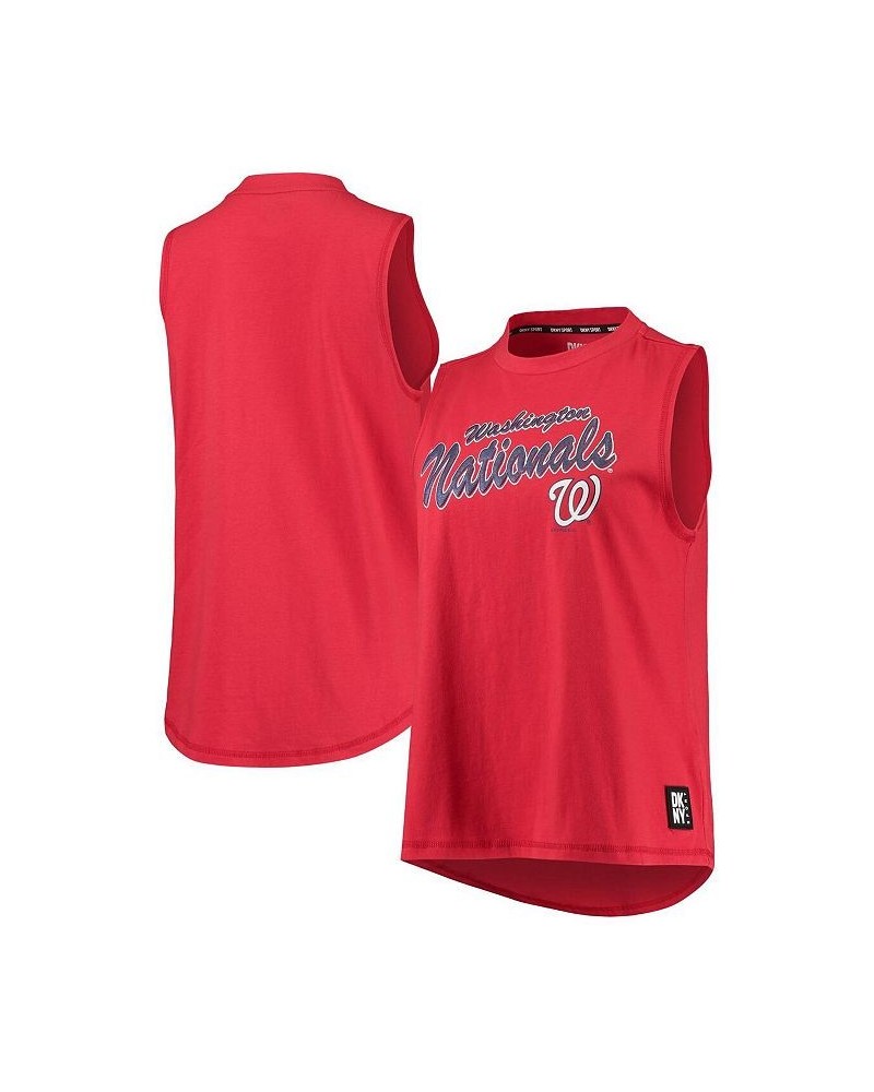 Women's Red Washington Nationals Marcie Tank Top Red $31.34 Tops