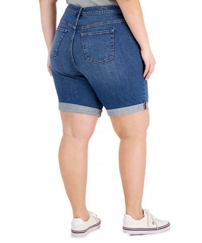 TH Flex Plus Size Cuffed Denim Shorts Cape Blue $25.06 Shorts