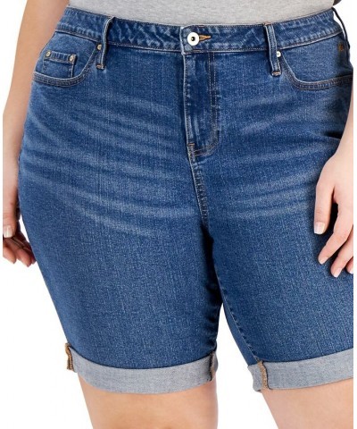 TH Flex Plus Size Cuffed Denim Shorts Cape Blue $25.06 Shorts