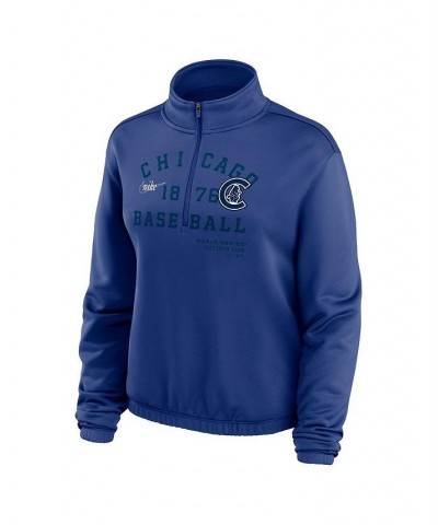 Women's Royal Chicago Cubs Rewind Splice Quarter-Zip Sweatshirt Royal $36.00 Sweatshirts