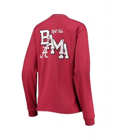 Women's Crimson Alabama Crimson Tide Pocket Oversized Long Sleeve T-shirt Crimson $22.00 Tops