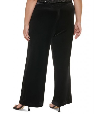 Plus Size Velvet Wide-Leg Pants Black $33.54 Pants