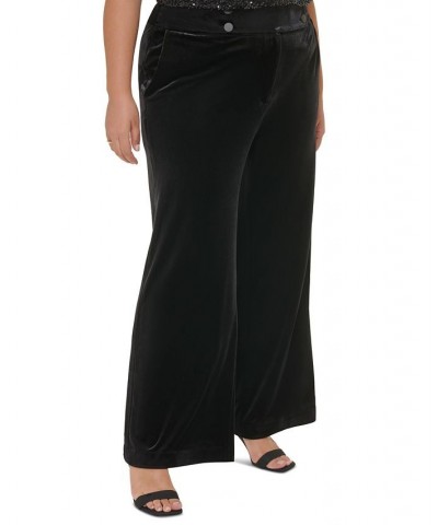 Plus Size Velvet Wide-Leg Pants Black $33.54 Pants