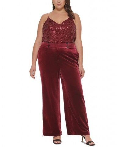 Plus Size Velvet Wide-Leg Pants Black $33.54 Pants