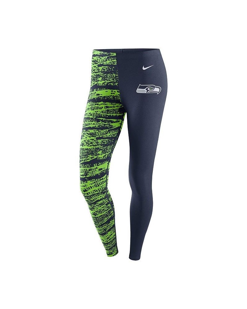 Women's College Navy Neon Green Seattle Seahawks Leg-A-See Leggings Navy, Neon Green $28.70 Pants