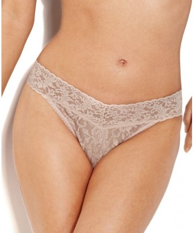 Women's Signature Lace Original Rise Thong Brown $12.44 Panty