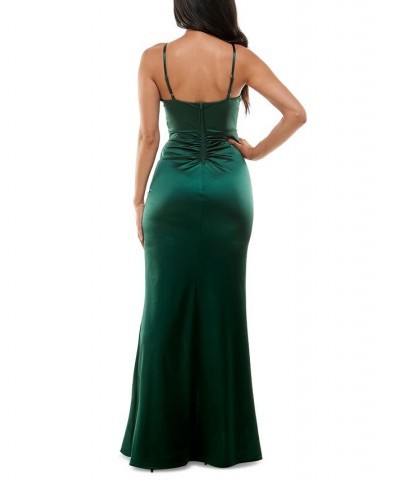 Juniors' Pleated Gown Green $45.39 Dresses