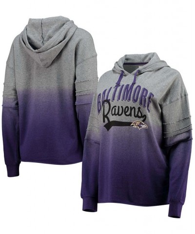 Women's Heathered Gray and Purple Baltimore Ravens Superstar Dip-Dye Pullover Hoodie Heathered Gray, Purple $37.40 Sweatshirts