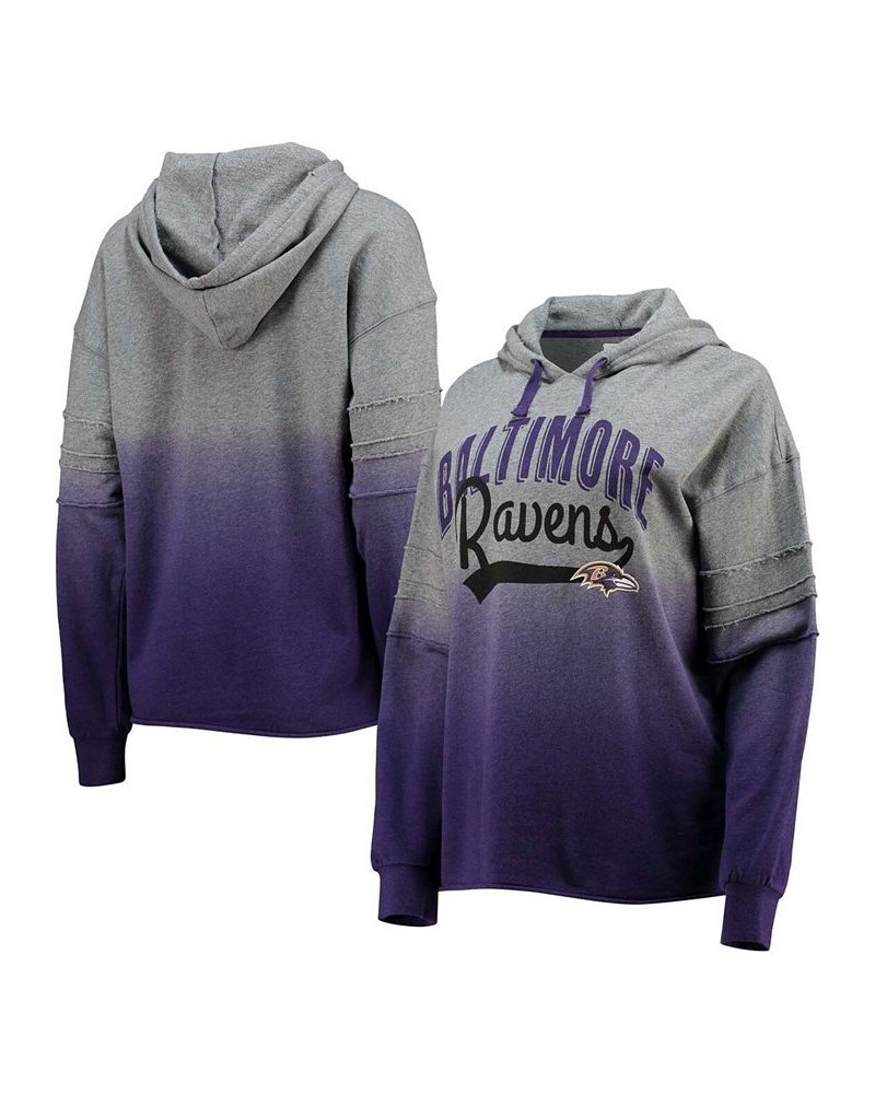 Women's Heathered Gray and Purple Baltimore Ravens Superstar Dip-Dye Pullover Hoodie Heathered Gray, Purple $37.40 Sweatshirts