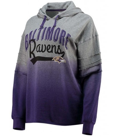 Women's Heathered Gray and Purple Baltimore Ravens Superstar Dip-Dye Pullover Hoodie Heathered Gray, Purple $37.40 Sweatshirts