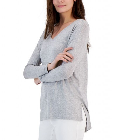 Women's Side-Vent Tunic Gray $17.42 Tops