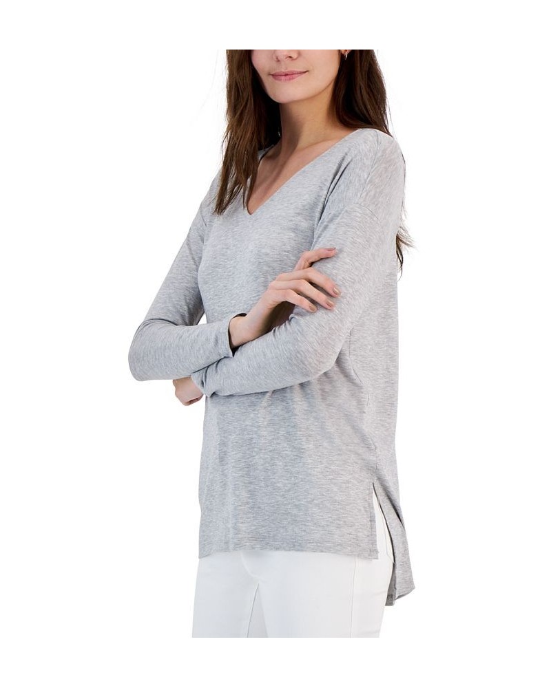 Women's Side-Vent Tunic Gray $17.42 Tops