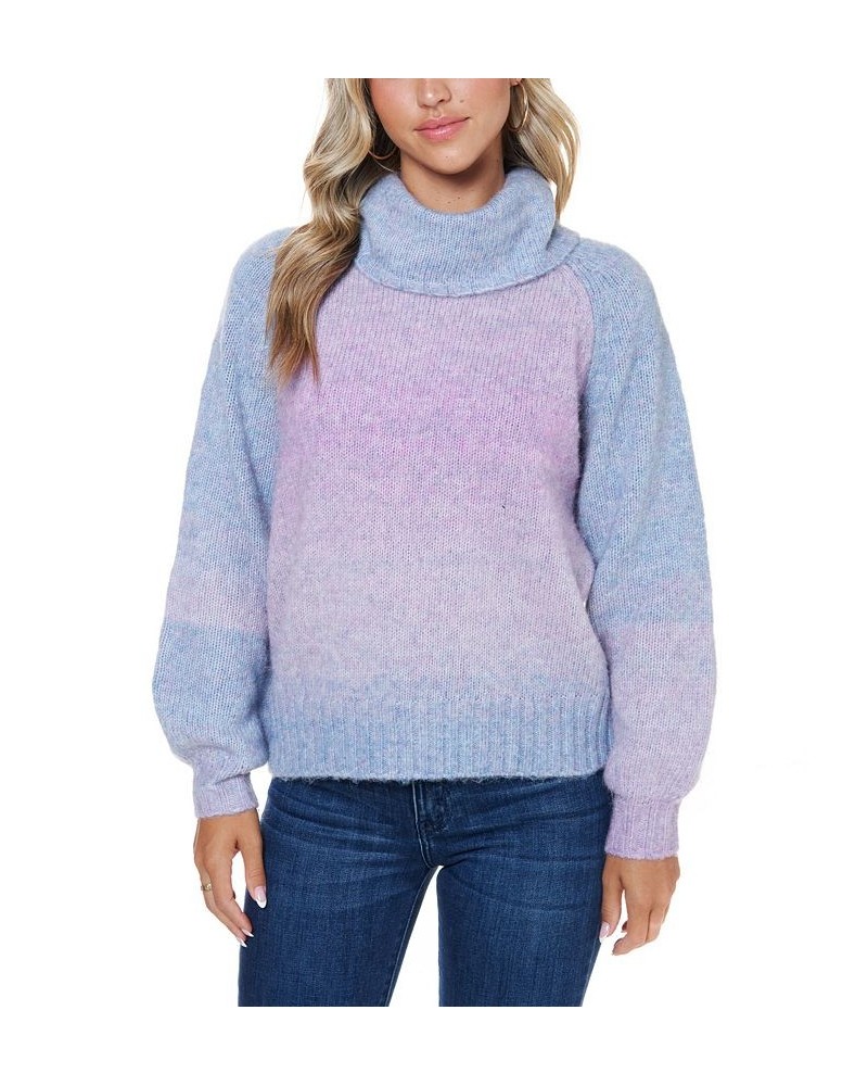 Women's Ombre Cowl Neck Sweater Purple $42.12 Sweaters