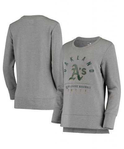 Women's Gray Oakland Athletics Triumph Tri-Blend Long Sleeve T-shirt Gray $35.69 Tops